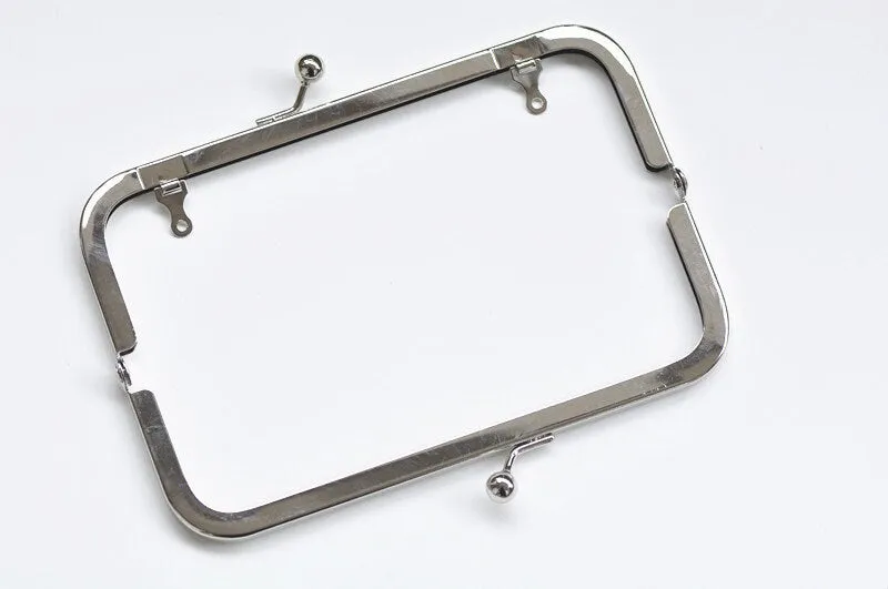 18cm ( 7") Silver Purse Frame Clutch Bag Glue-In Purse Frame 18x6.5cm