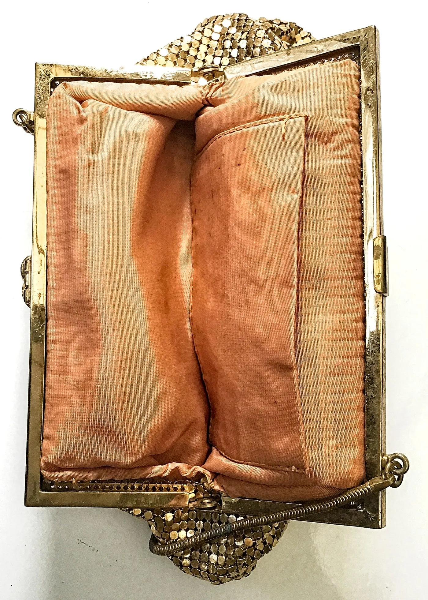 1950s Vintage Gold Chain Mail Evening Purse • Snake Chain Handle