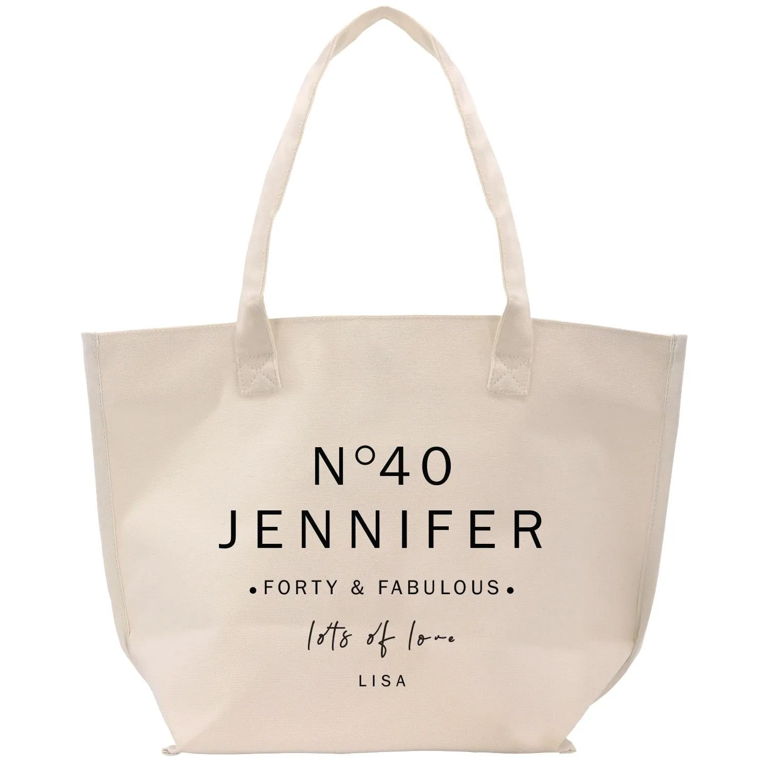 40 Fifty and Fabulous 40th Age Birthday Cotton Canvas Tote Bag 40th Birthday Gift For Women 40th Birthday Celebration Party Gift (BDT1019)