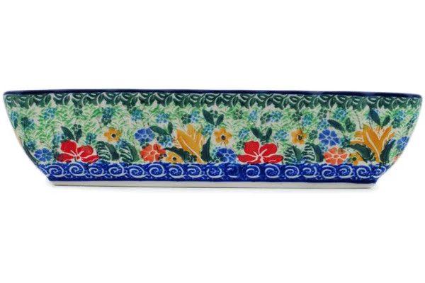 9" Rectangular Baker - Vibrant Bouquet