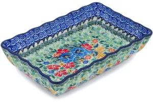 9" Rectangular Baker - Vibrant Bouquet