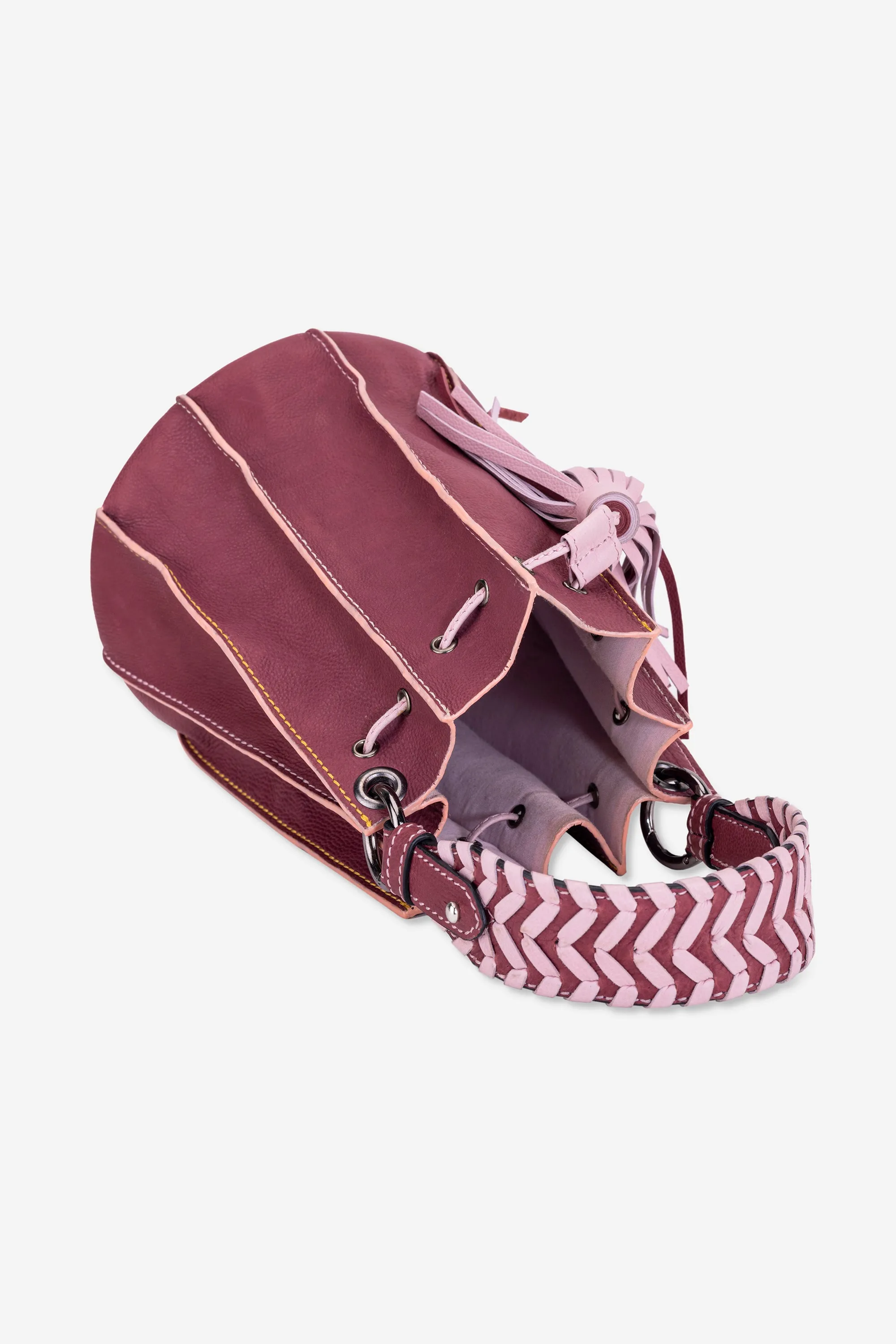 Abelardo Nova Maroon-Rose Bucket Bag