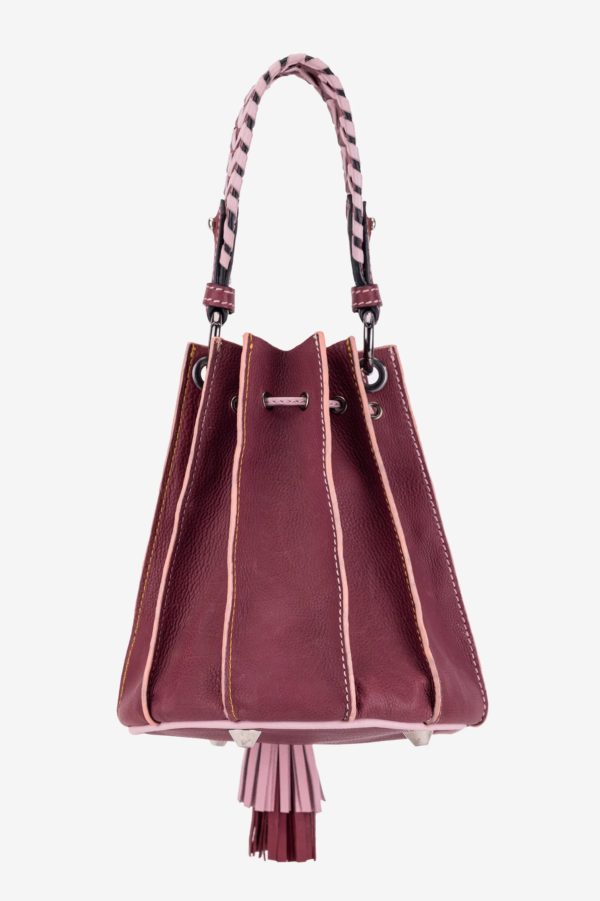 Abelardo Nova Maroon-Rose Bucket Bag
