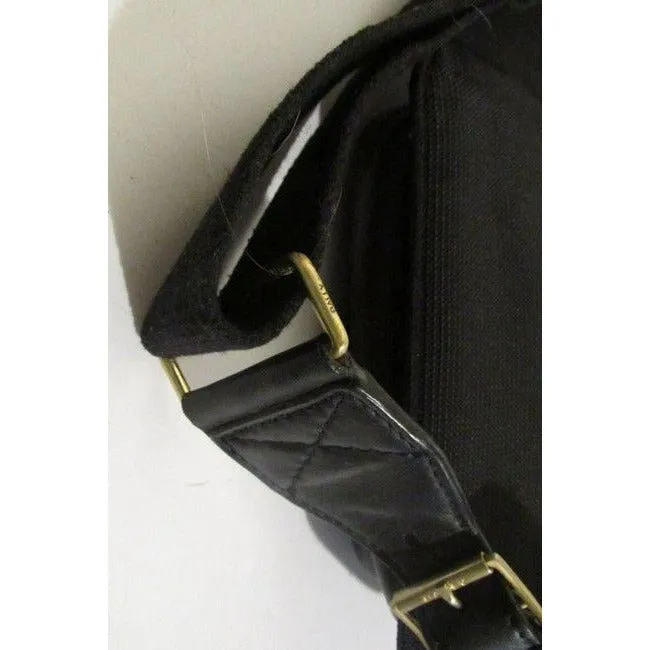 Bally Black Leather Brass Belt Bag Fanny Pack Wallet