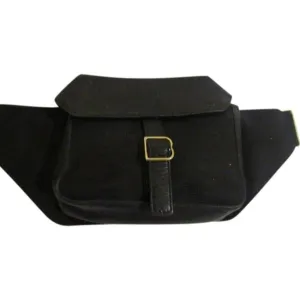 Bally Black Leather Brass Belt Bag Fanny Pack Wallet