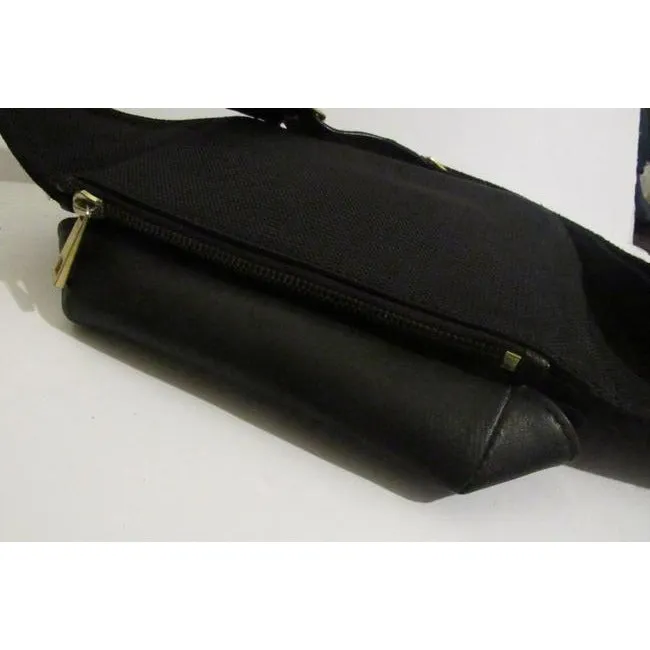 Bally Black Leather Brass Belt Bag Fanny Pack Wallet