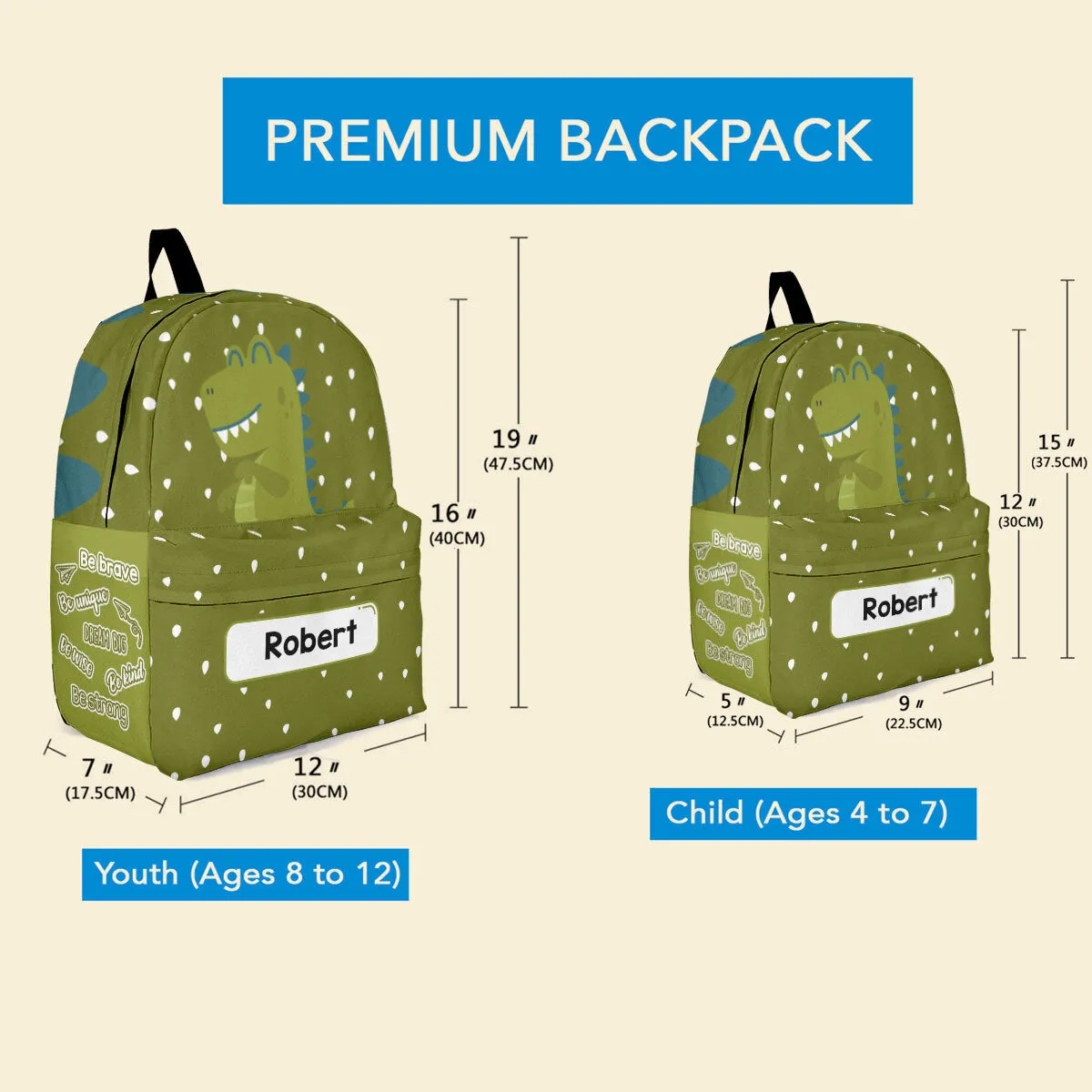 Be Unique Be Happy Be You - Personalized Backpack - Animal Version