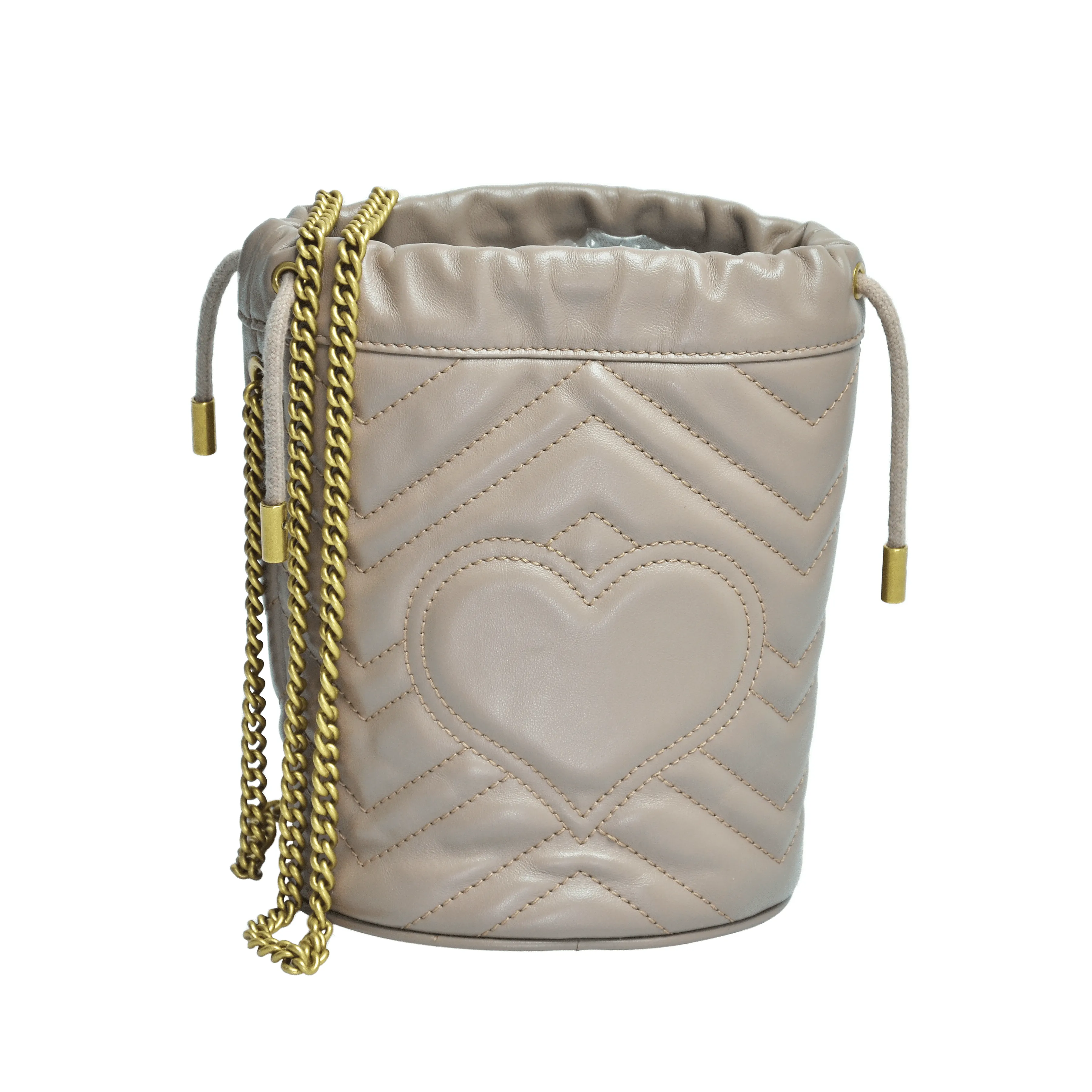 Beige GG Marmont Bucket Bag