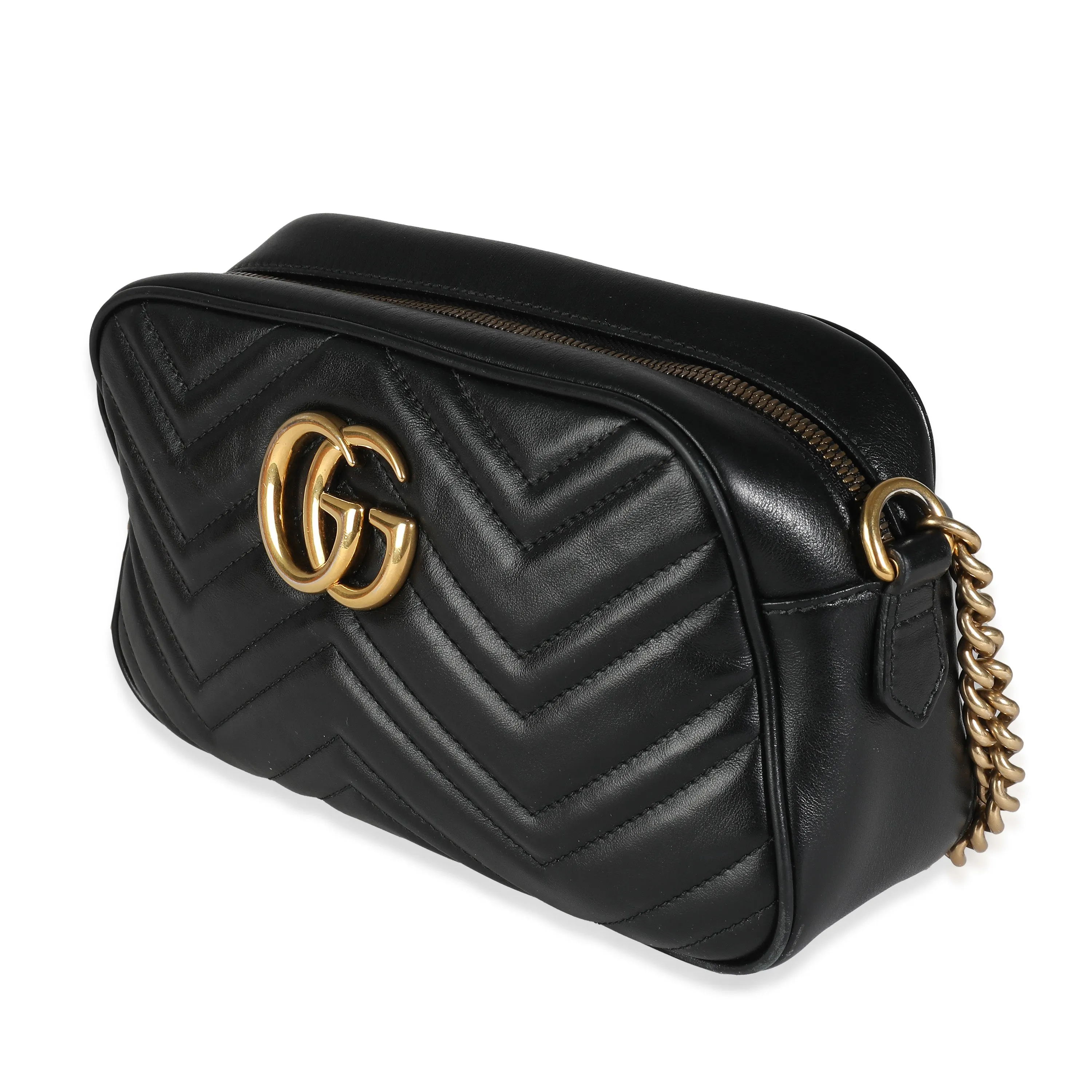 Black Matelasse GG Marmont Camera Bag