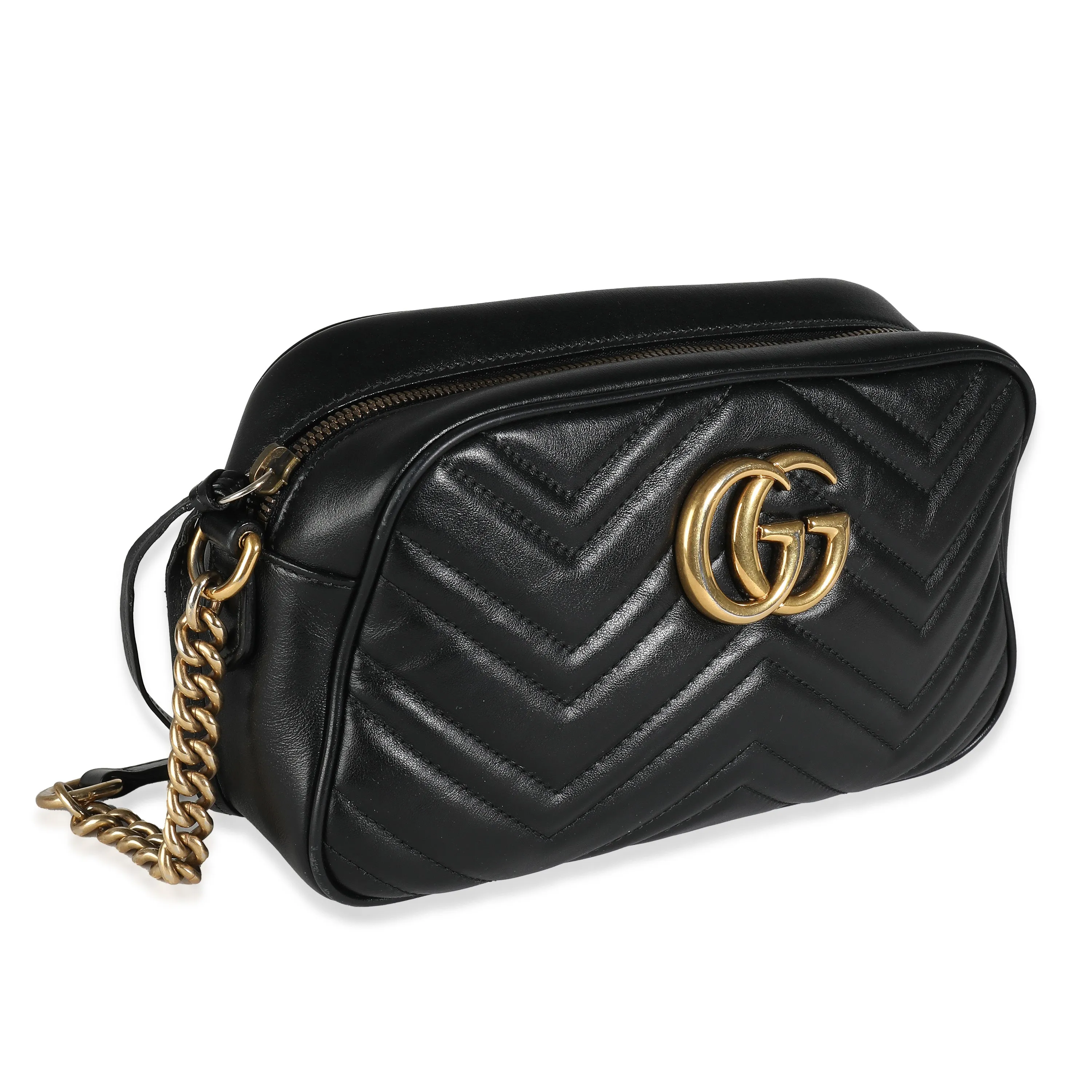 Black Matelasse GG Marmont Camera Bag