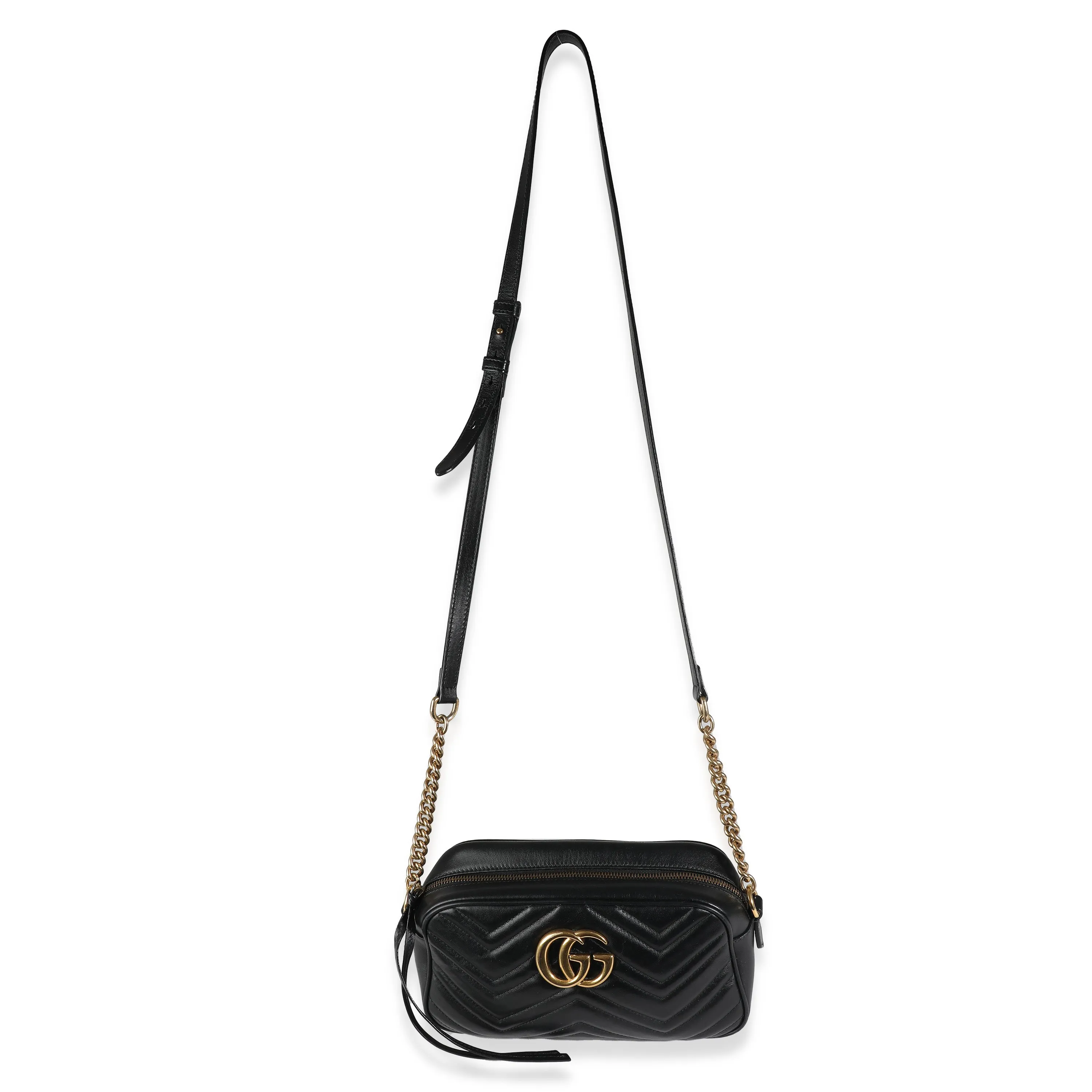 Black Matelasse GG Marmont Camera Bag