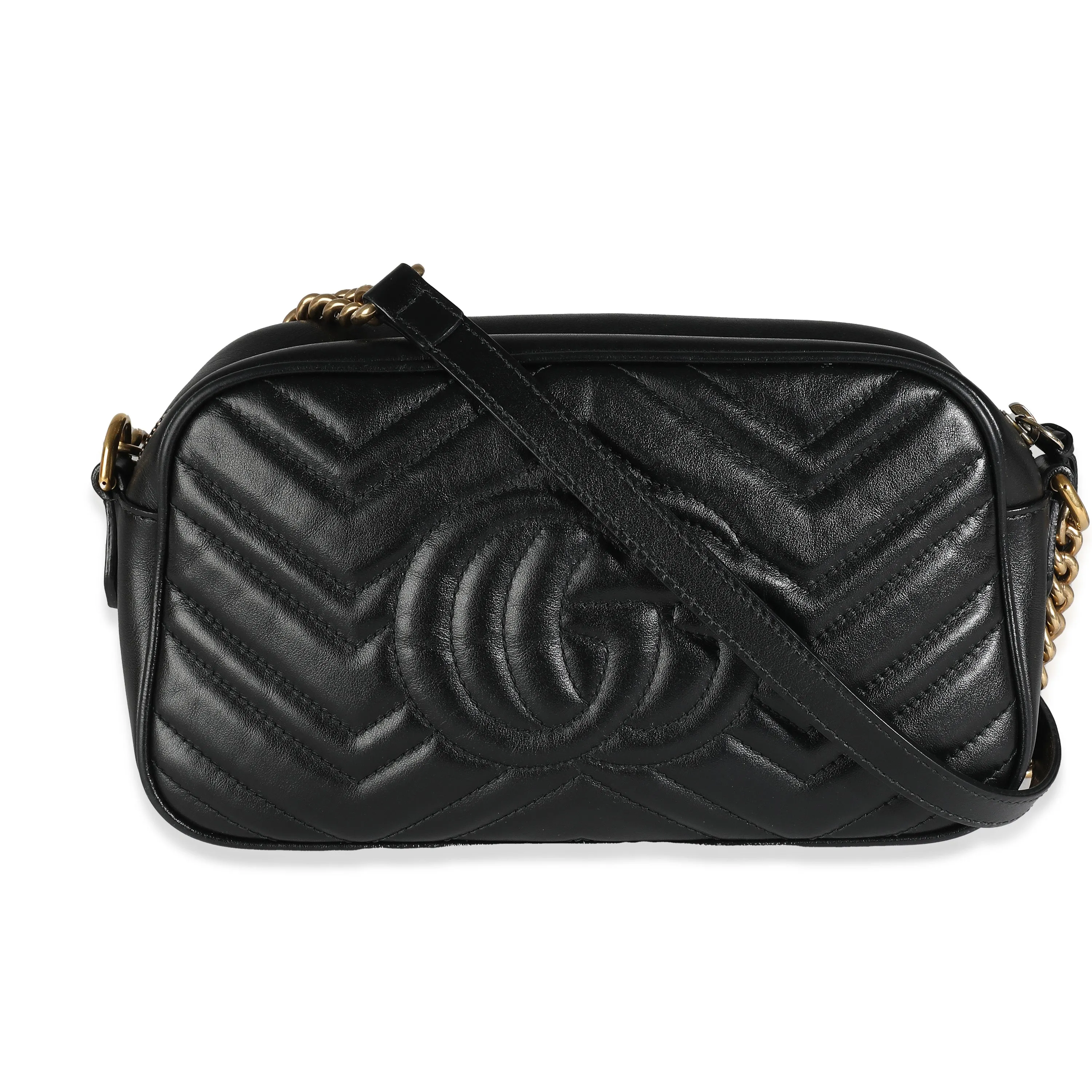 Black Matelasse GG Marmont Camera Bag