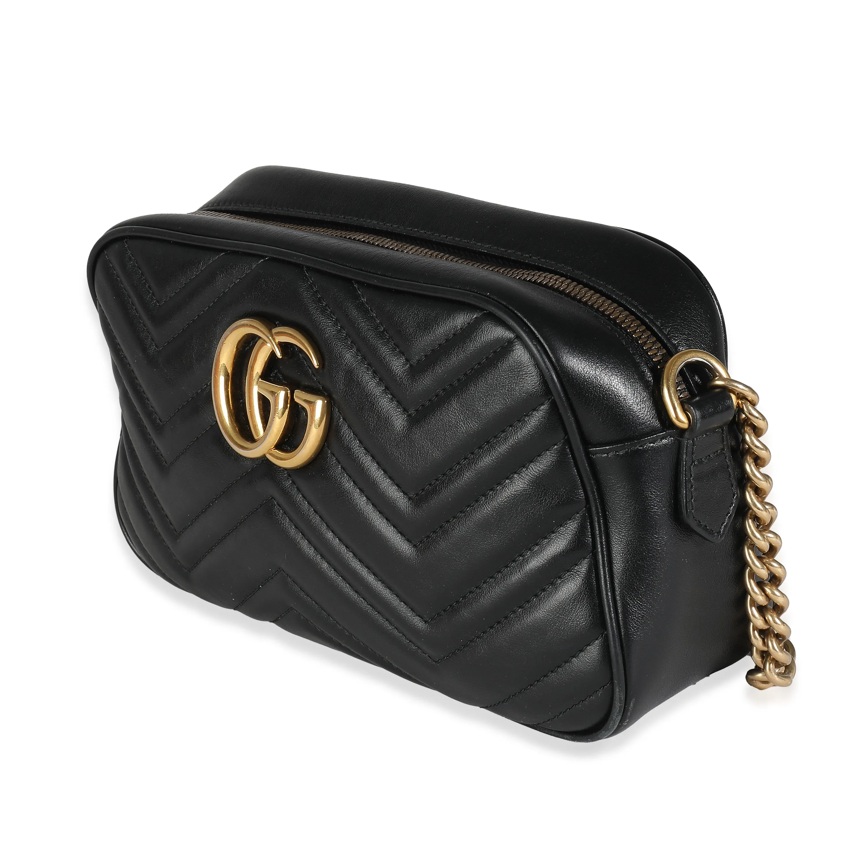 Black Matelasse GG Marmont Camera Bag