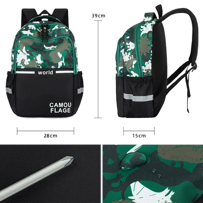 Boys Camo Backpacks Elementary School Bookbag For 1-3 Grade Kids