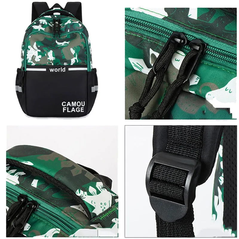 Boys Camo Backpacks Elementary School Bookbag For 1-3 Grade Kids