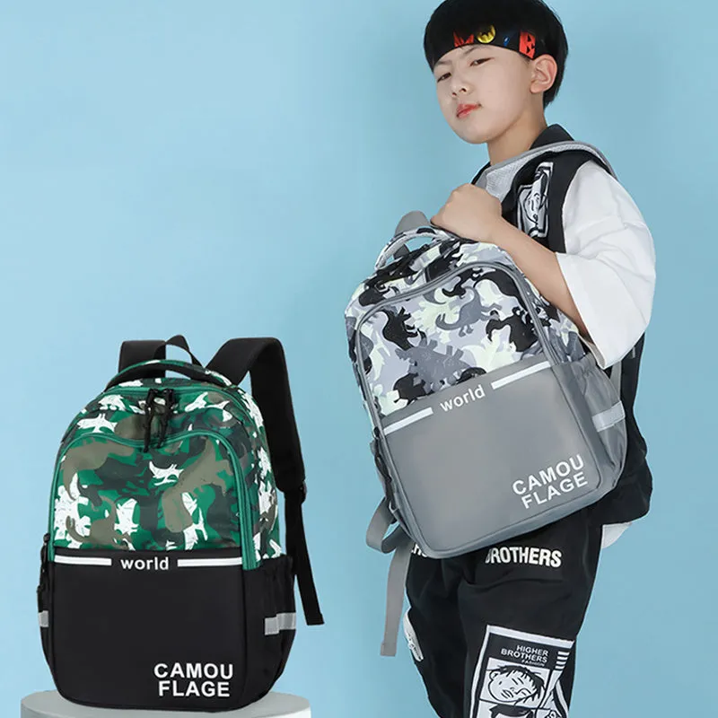 Boys Camo Backpacks Elementary School Bookbag For 1-3 Grade Kids