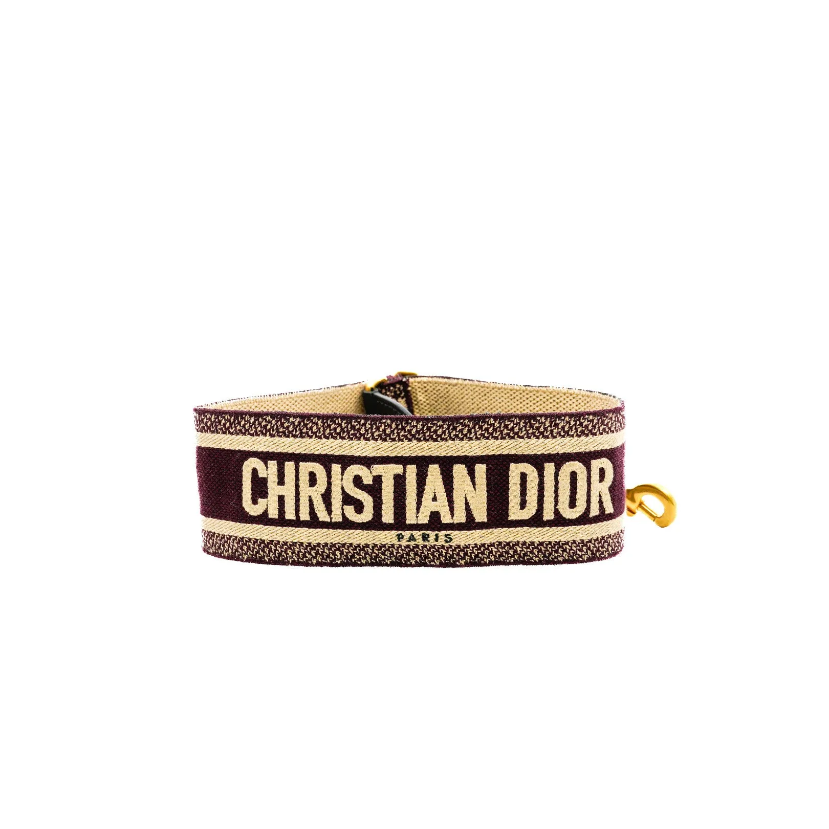 Burgundy Canvas Embroidered Shoulder Strap GHW