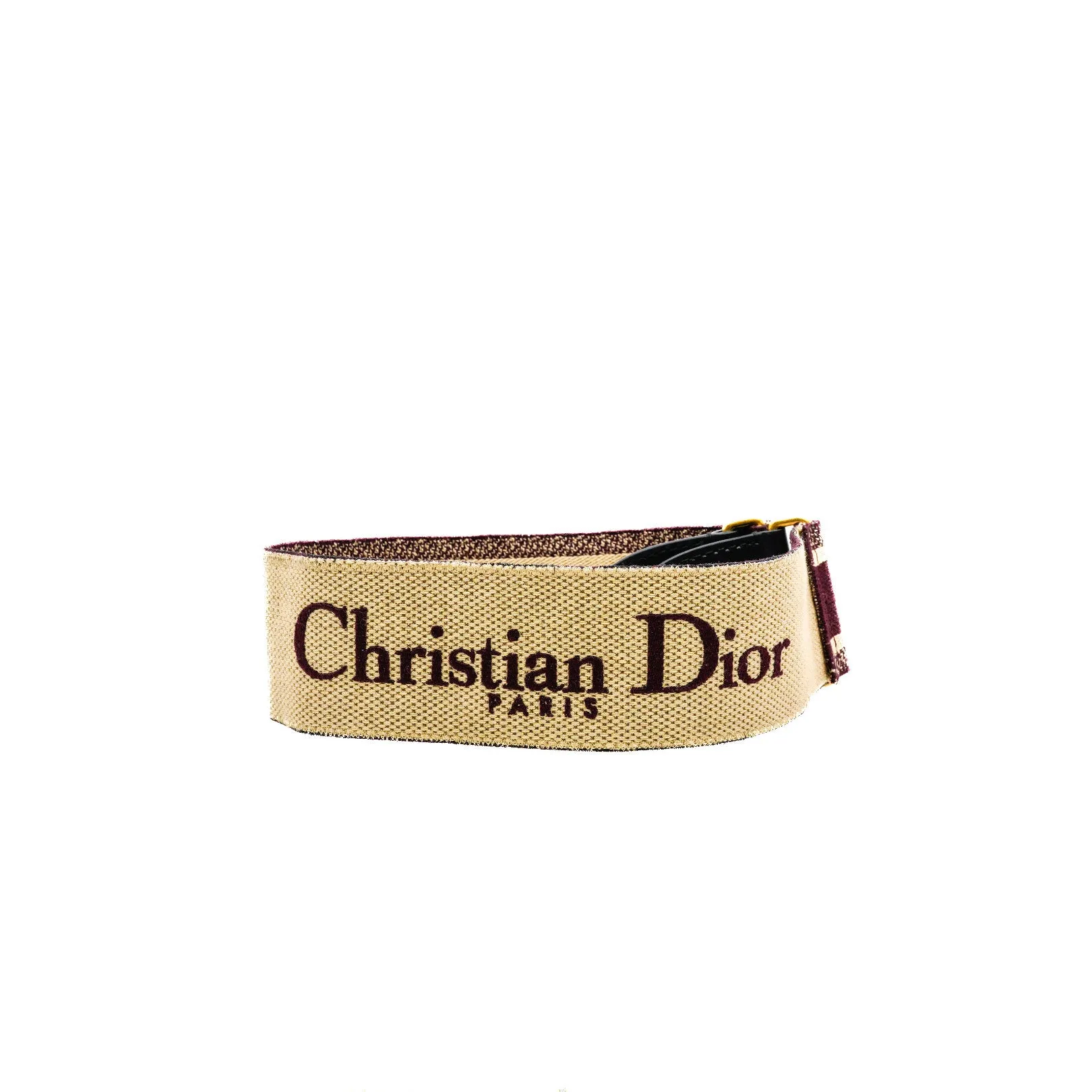Burgundy Canvas Embroidered Shoulder Strap GHW