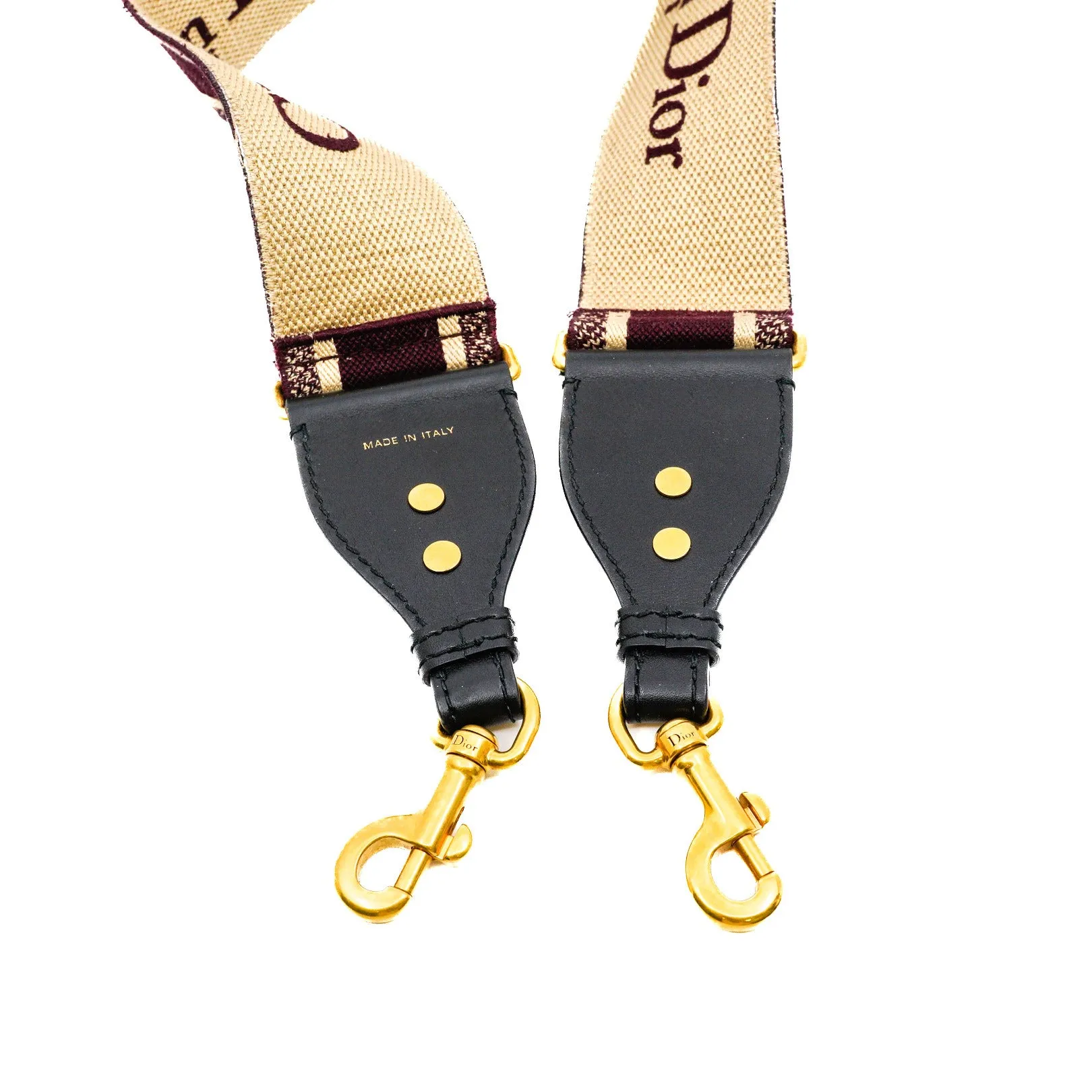 Burgundy Canvas Embroidered Shoulder Strap GHW