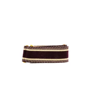Burgundy Canvas Embroidered Shoulder Strap GHW