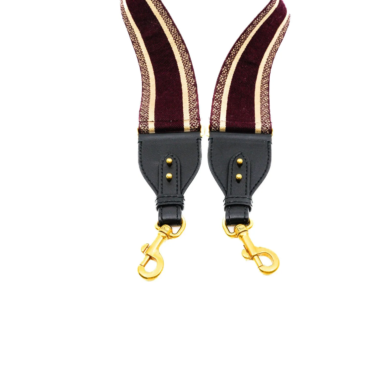 Burgundy Canvas Embroidered Shoulder Strap GHW