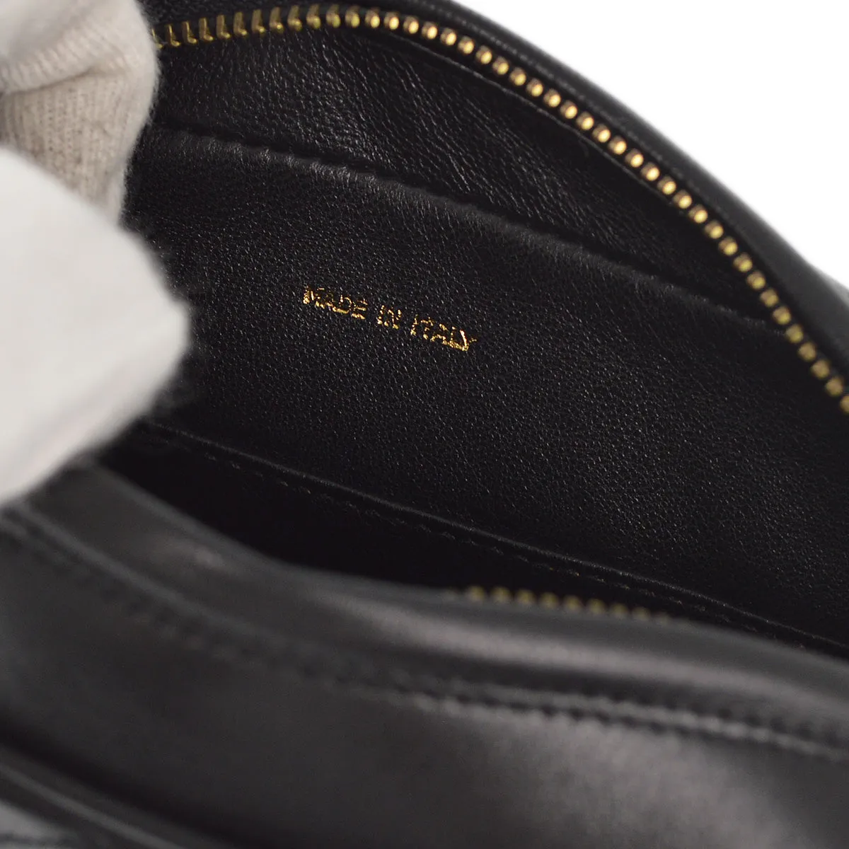 Chanel 1991-1994 Black Lambskin Chevron Camera Bag Mini