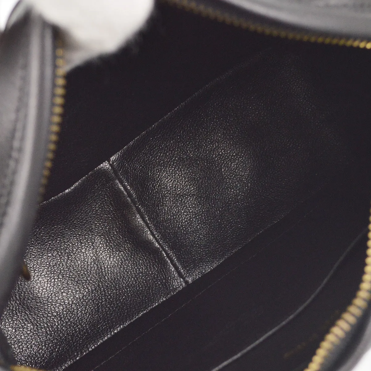 Chanel 1991-1994 Black Lambskin Chevron Camera Bag Mini