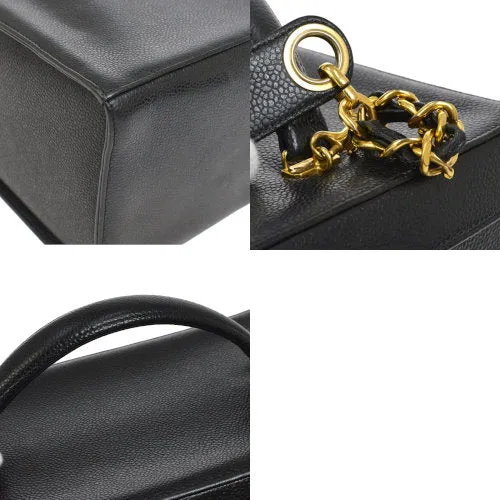 CHANEL 1994-1996 Circled CC Vanity Handbag Black Caviar ao08211