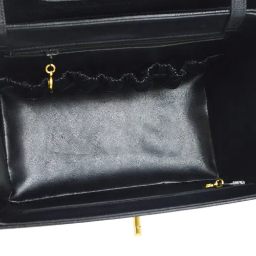 CHANEL 1994-1996 Circled CC Vanity Handbag Black Caviar ao08211
