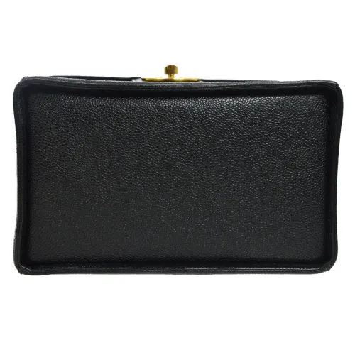 CHANEL 1994-1996 Circled CC Vanity Handbag Black Caviar ao08211
