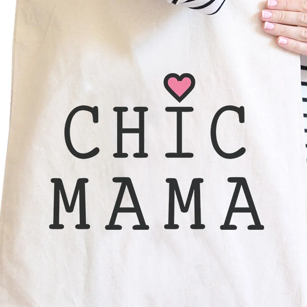 Chic Mama Natural Canvas Tote Bag Gift Ideas For Young Grandmother