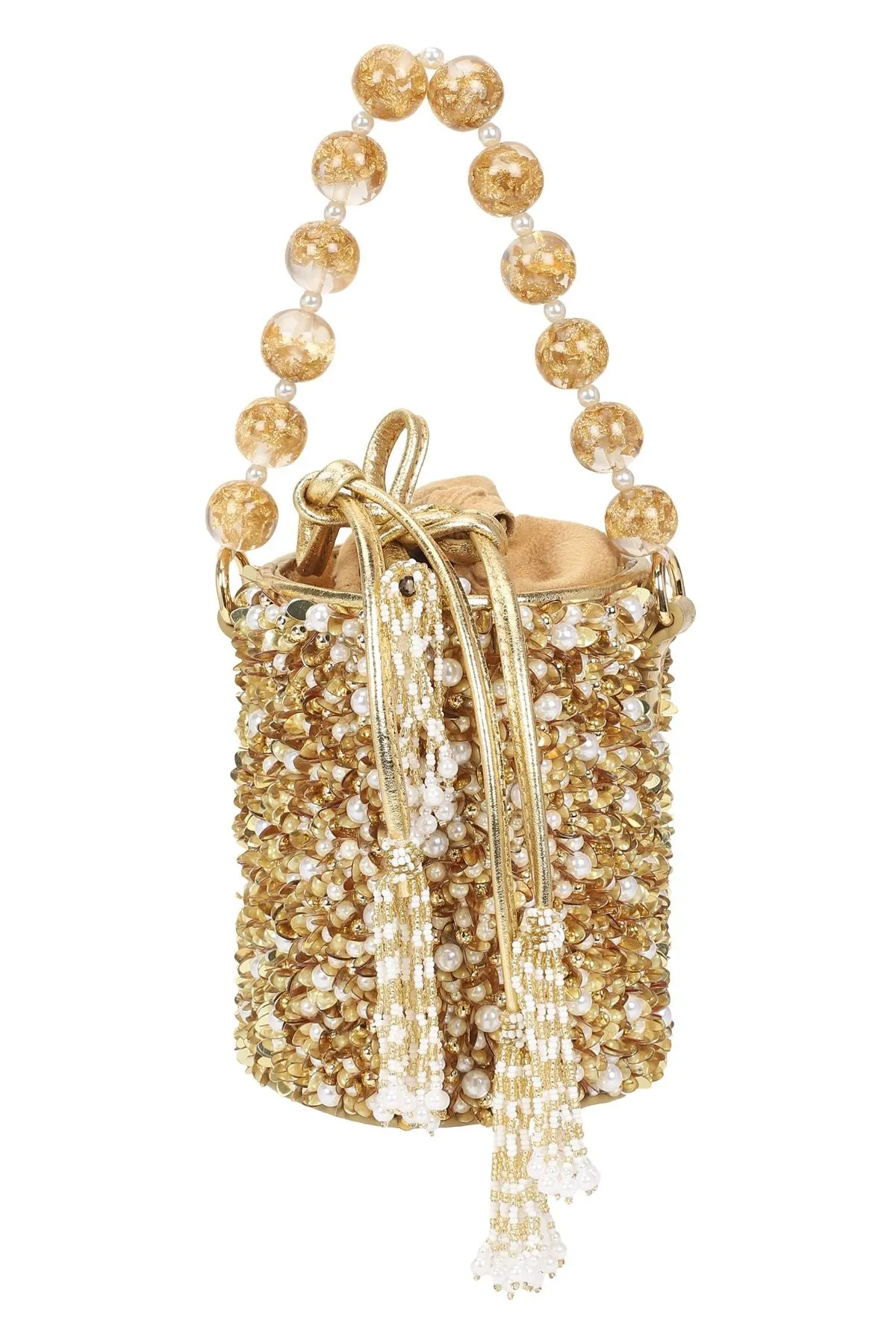 Desert Rose Gold Bucket Bag