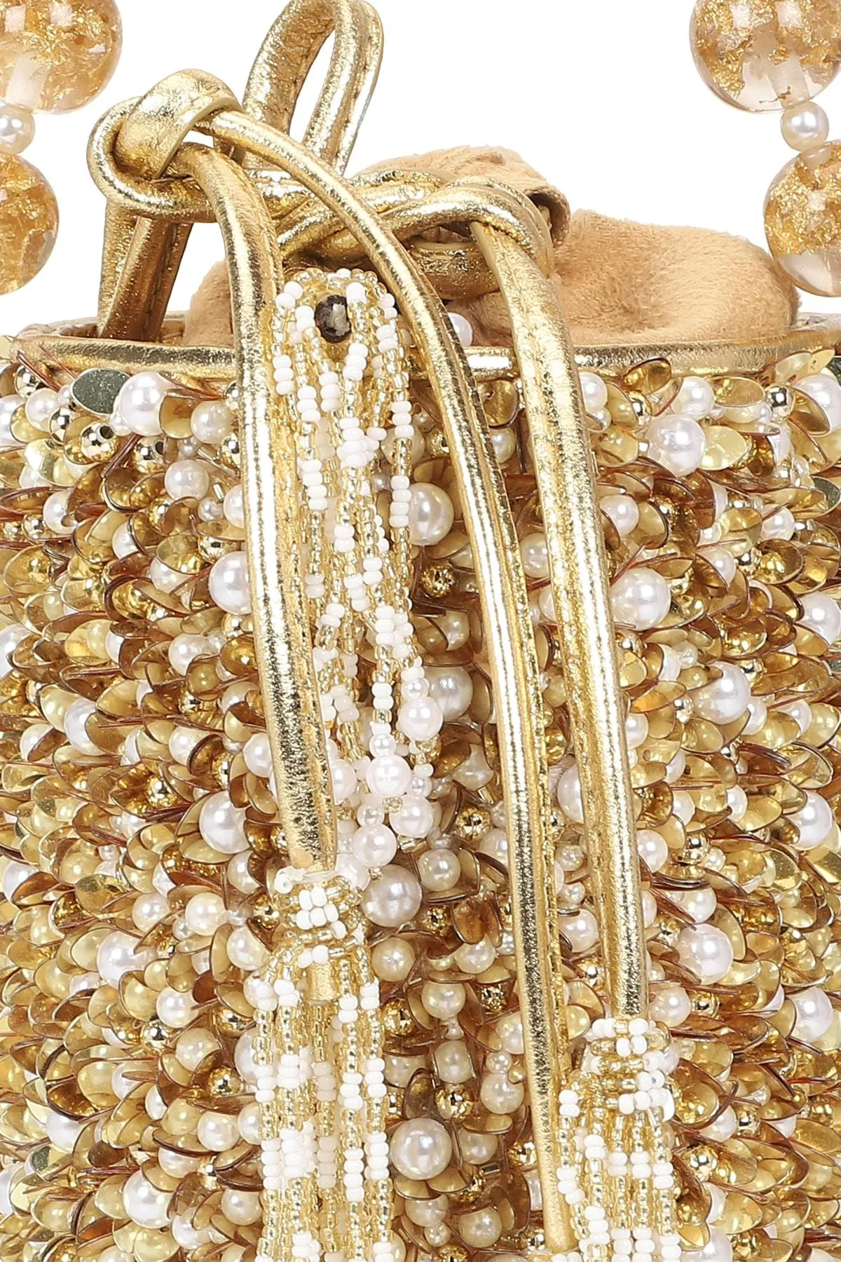 Desert Rose Gold Bucket Bag