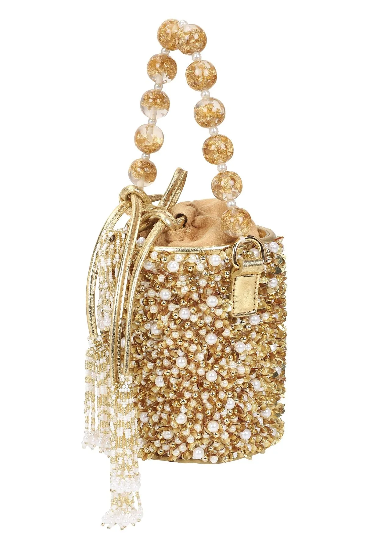 Desert Rose Gold Bucket Bag