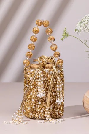 Desert Rose Gold Bucket Bag