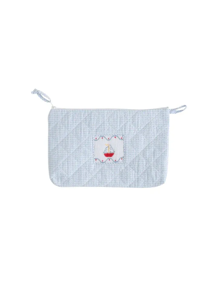 Diamond Quilted Cosmetic - Sailboat
