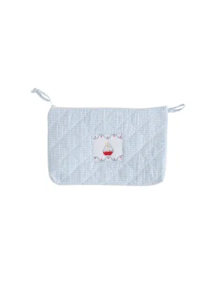 Diamond Quilted Cosmetic - Sailboat