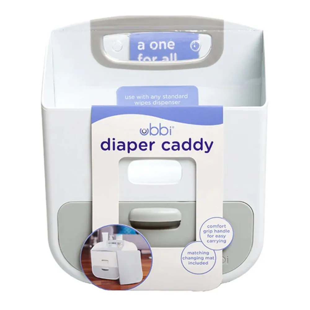 Diaper Storage Caddy and Changing Mat - Grey