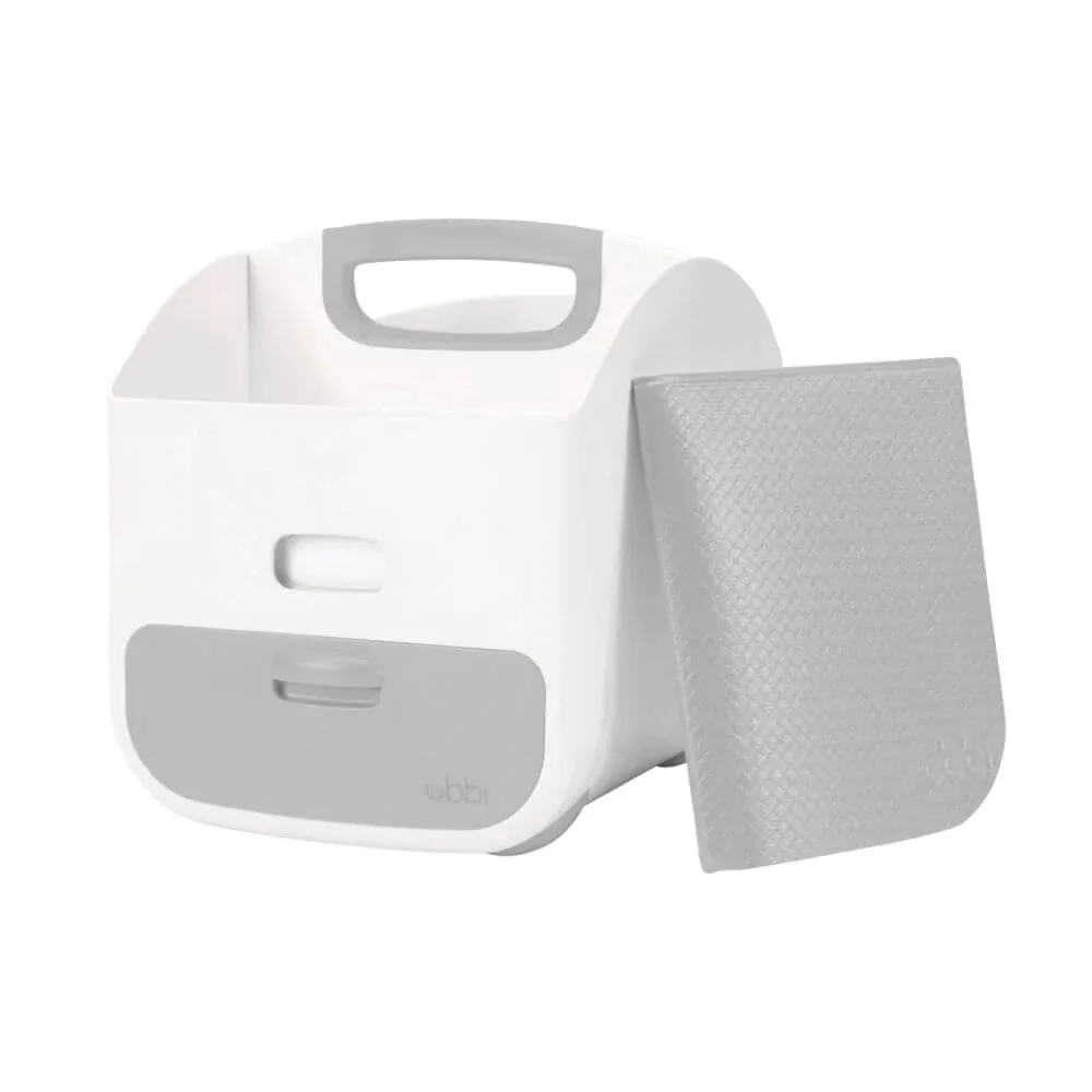 Diaper Storage Caddy and Changing Mat - Grey