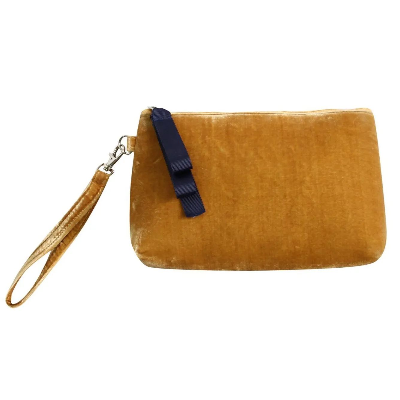Earth Squared - Velvet Clutch Bag/Purse - Mustard Yellow - 23 x 13 x 5cms