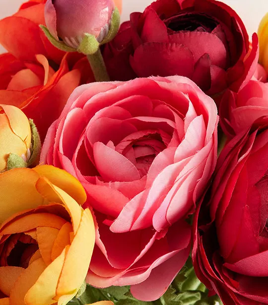 Faux Vibrant Spring Ranunculus Bundle