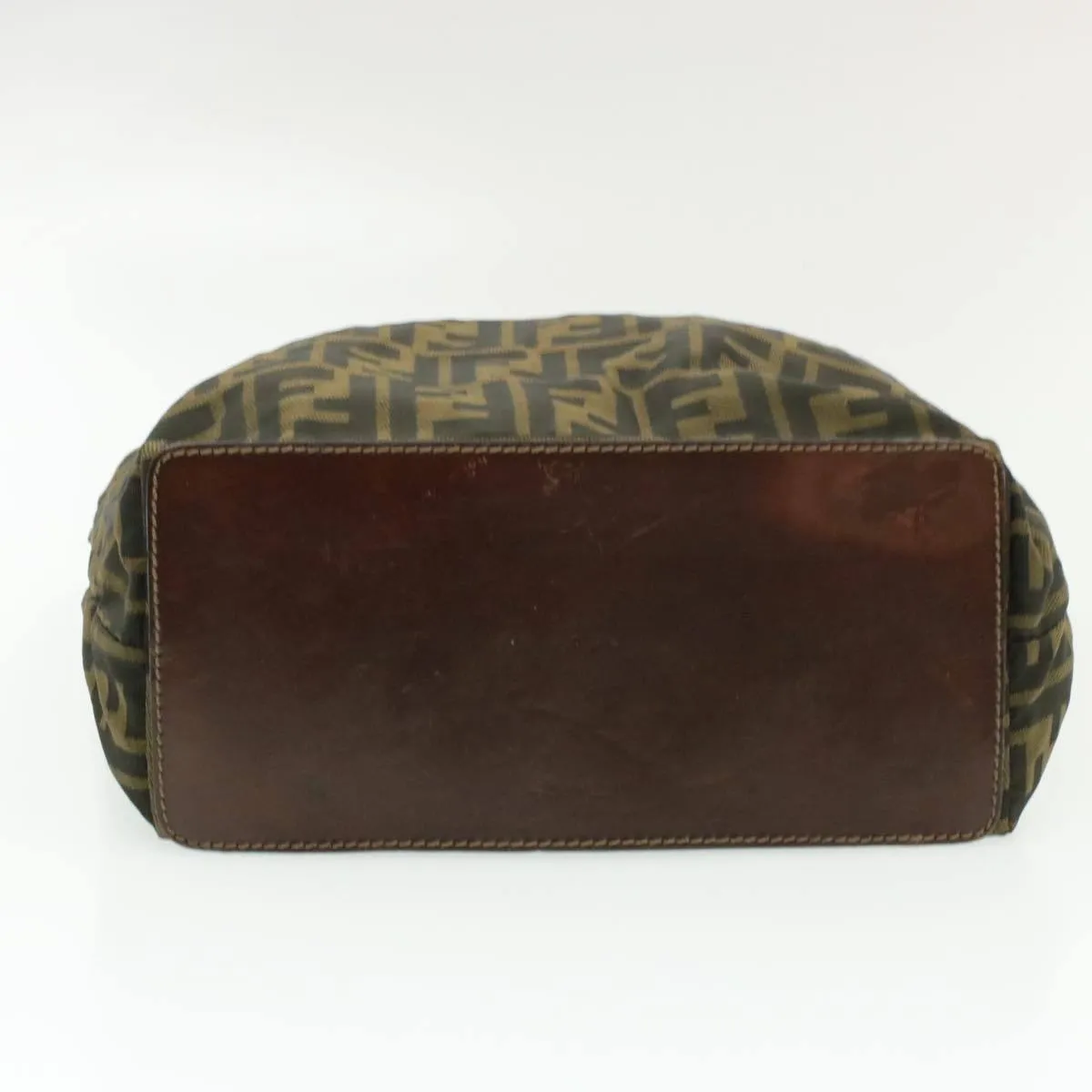 Fendi Zucca Canvas Hand Bag Black Brown Nylon