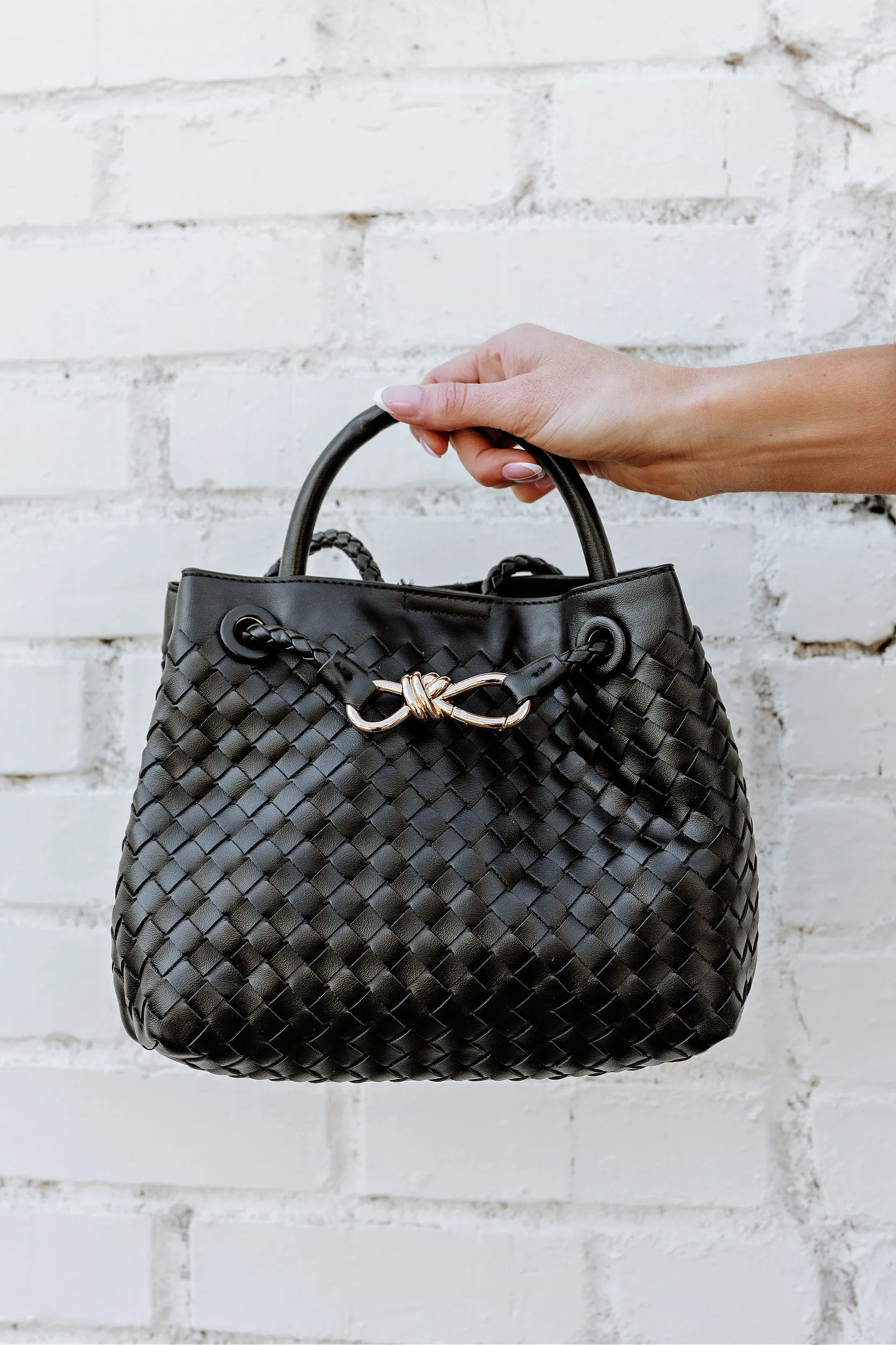 FINAL SALE!! Icon Woven Bow Purse in Black or Cream