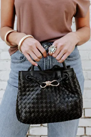 FINAL SALE!! Icon Woven Bow Purse in Black or Cream