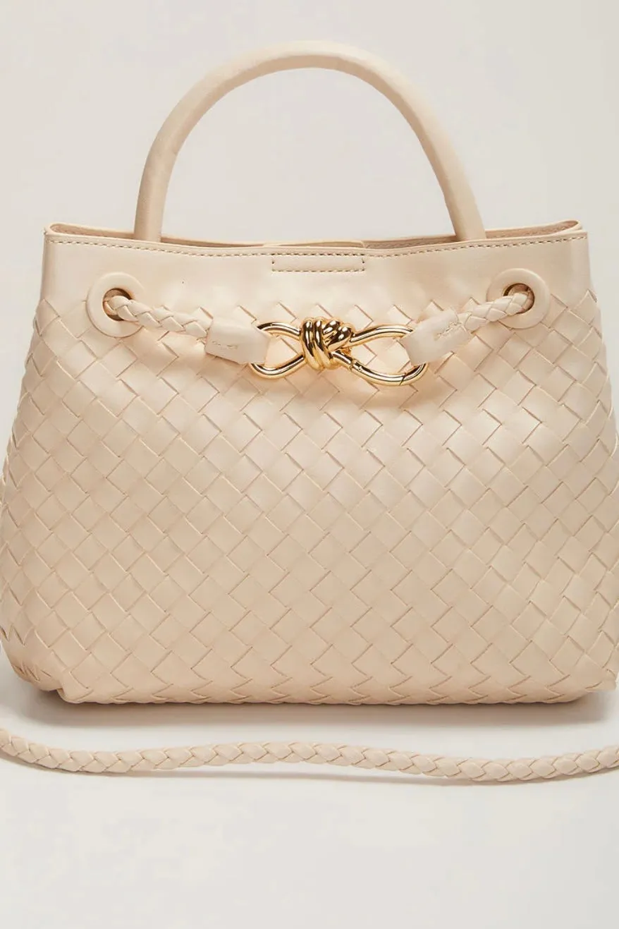 FINAL SALE!! Icon Woven Bow Purse in Black or Cream