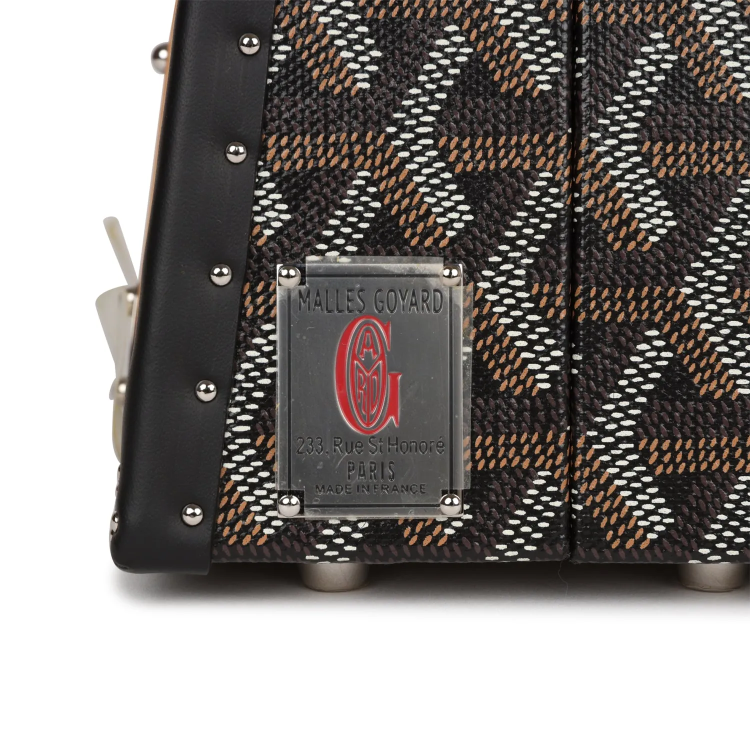 Goyard Saigon Mini Trunk Bag Black Goyardine Palladium Hardware
