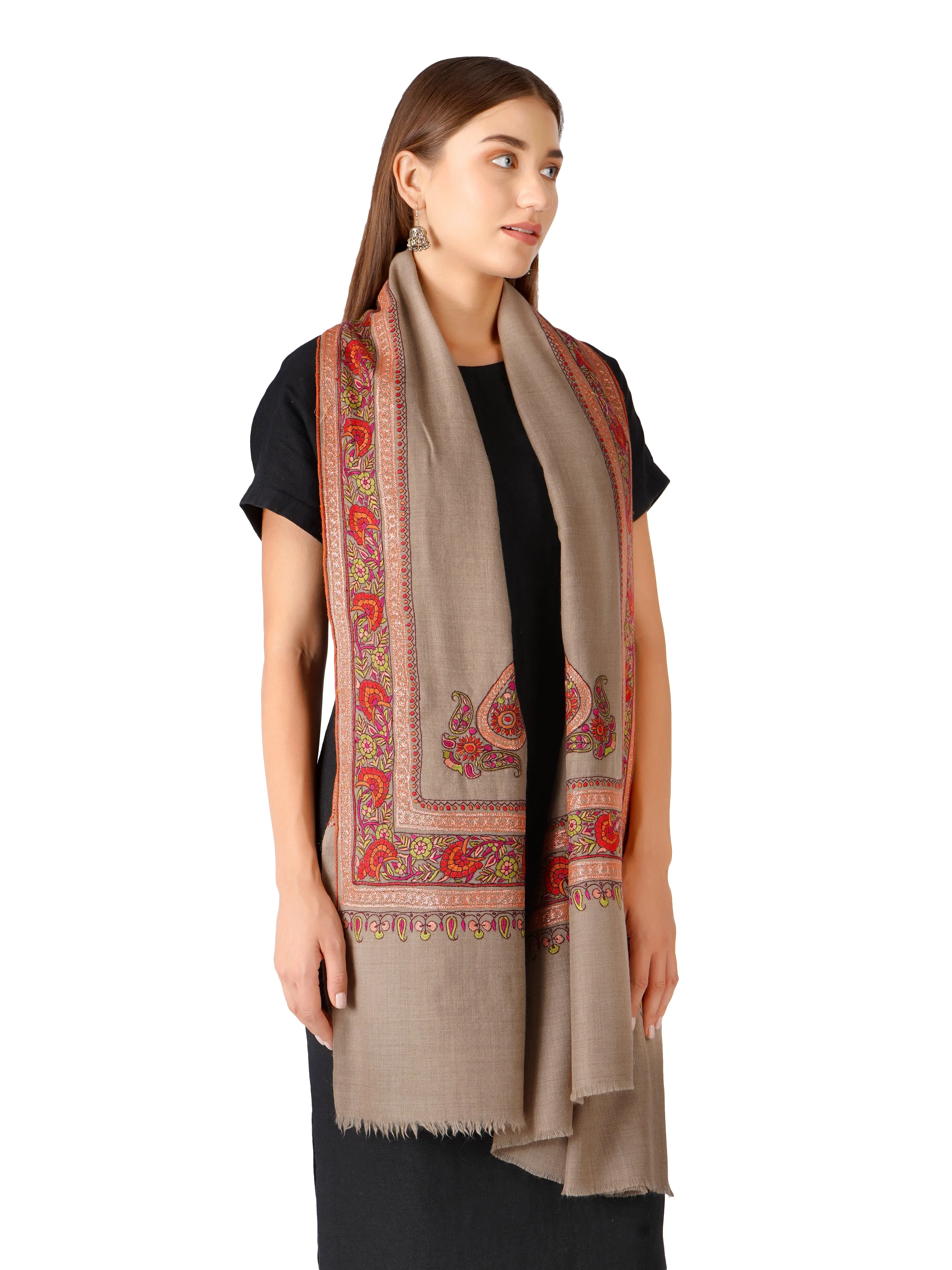 Handwoven Pashmina Shawl – Artisanal Craftsmanship - Natural Toosh