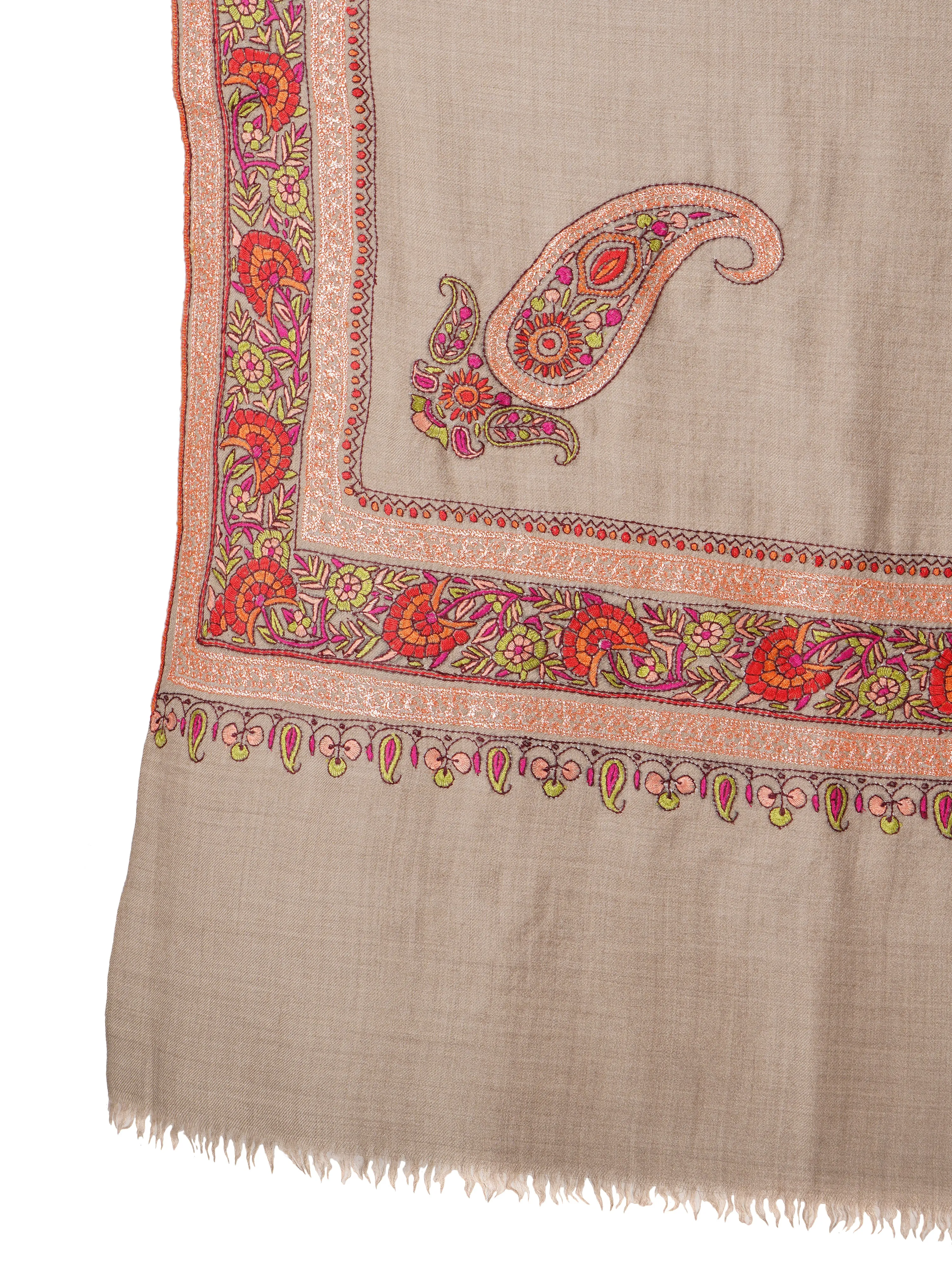 Handwoven Pashmina Shawl – Artisanal Craftsmanship - Natural Toosh