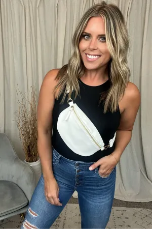 IVORY VEGAN LEATHER BUM BAG