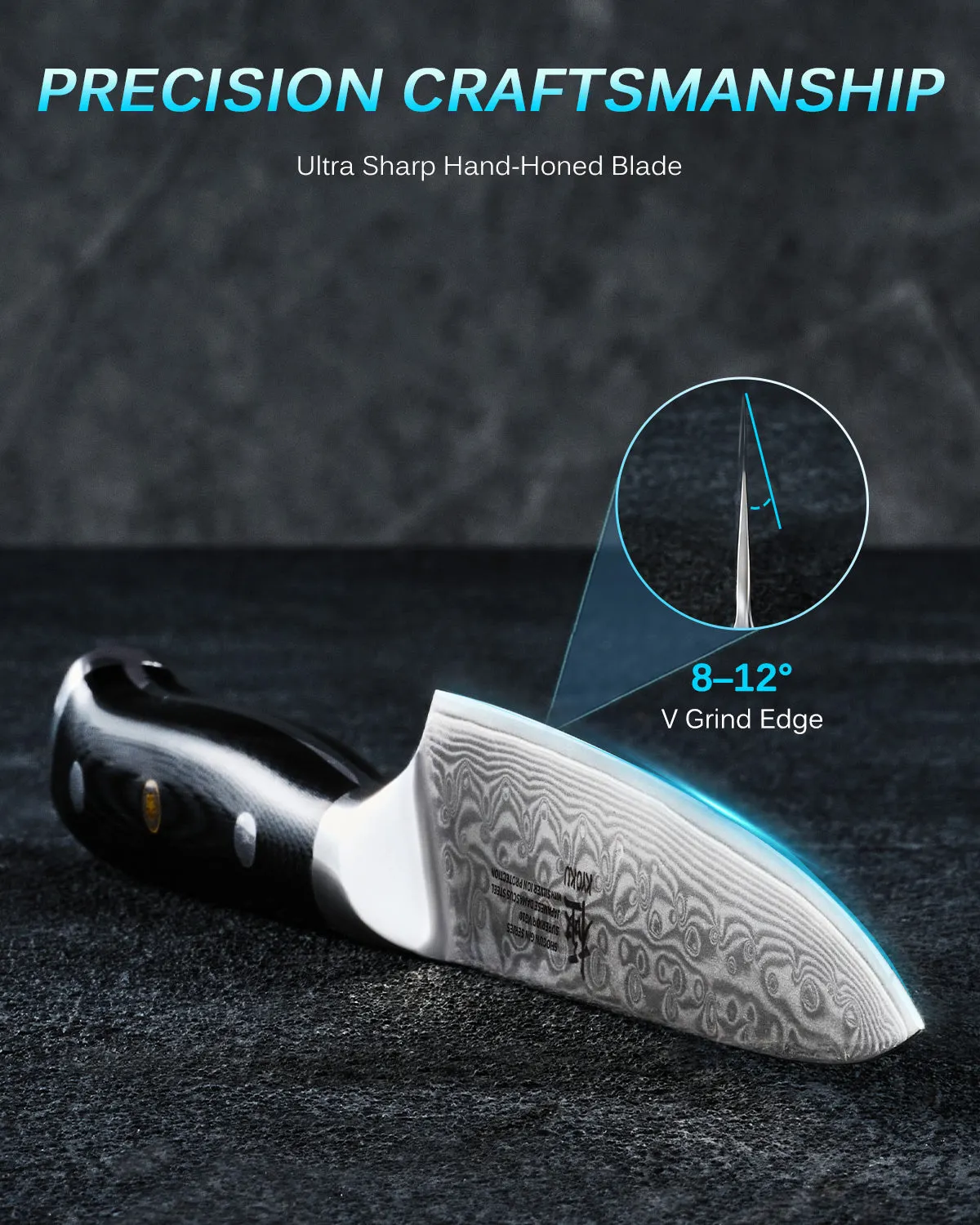 Japanese Utility Knives Damascus Steel | Gin Series